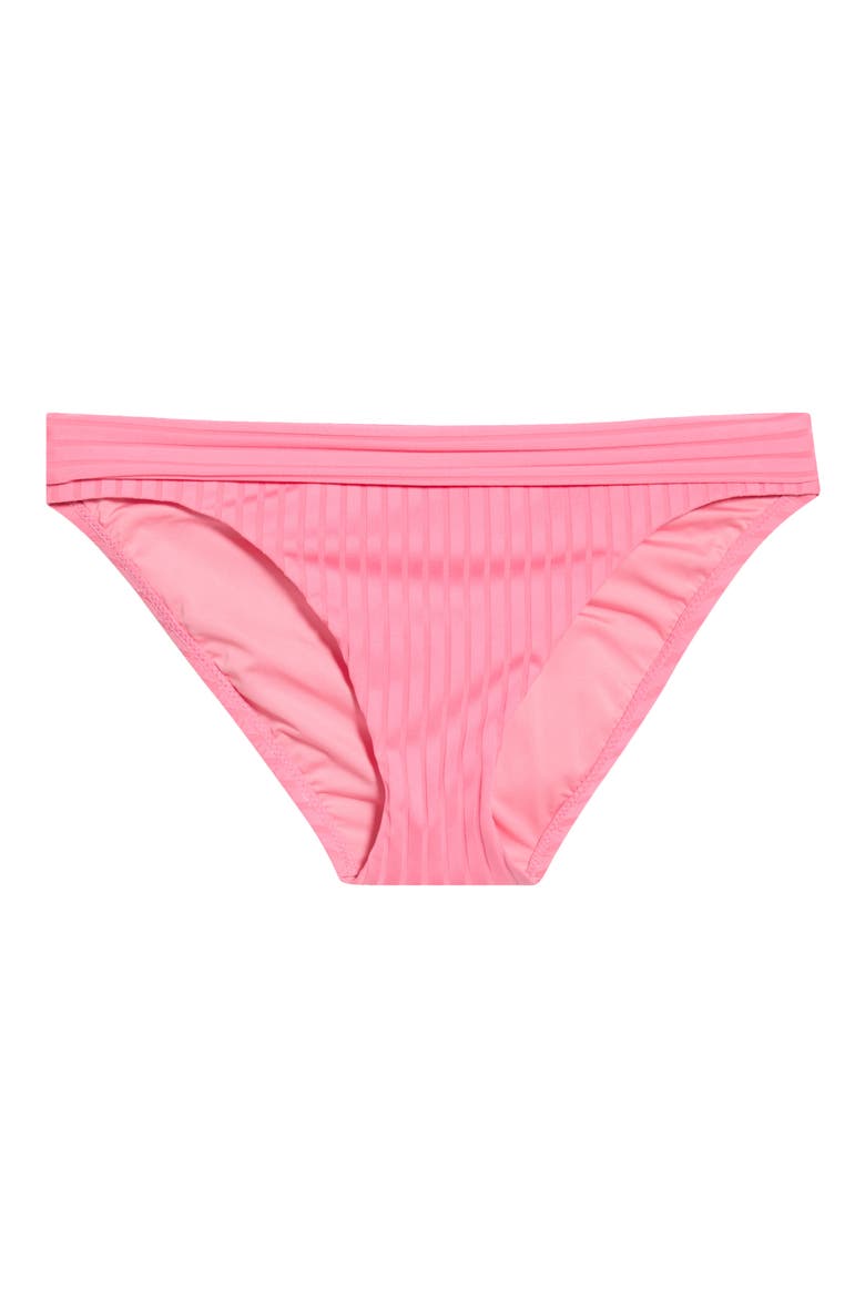 Banded Rib Hipster Bikini Bottoms, Alternate, color, BLOOM PINK