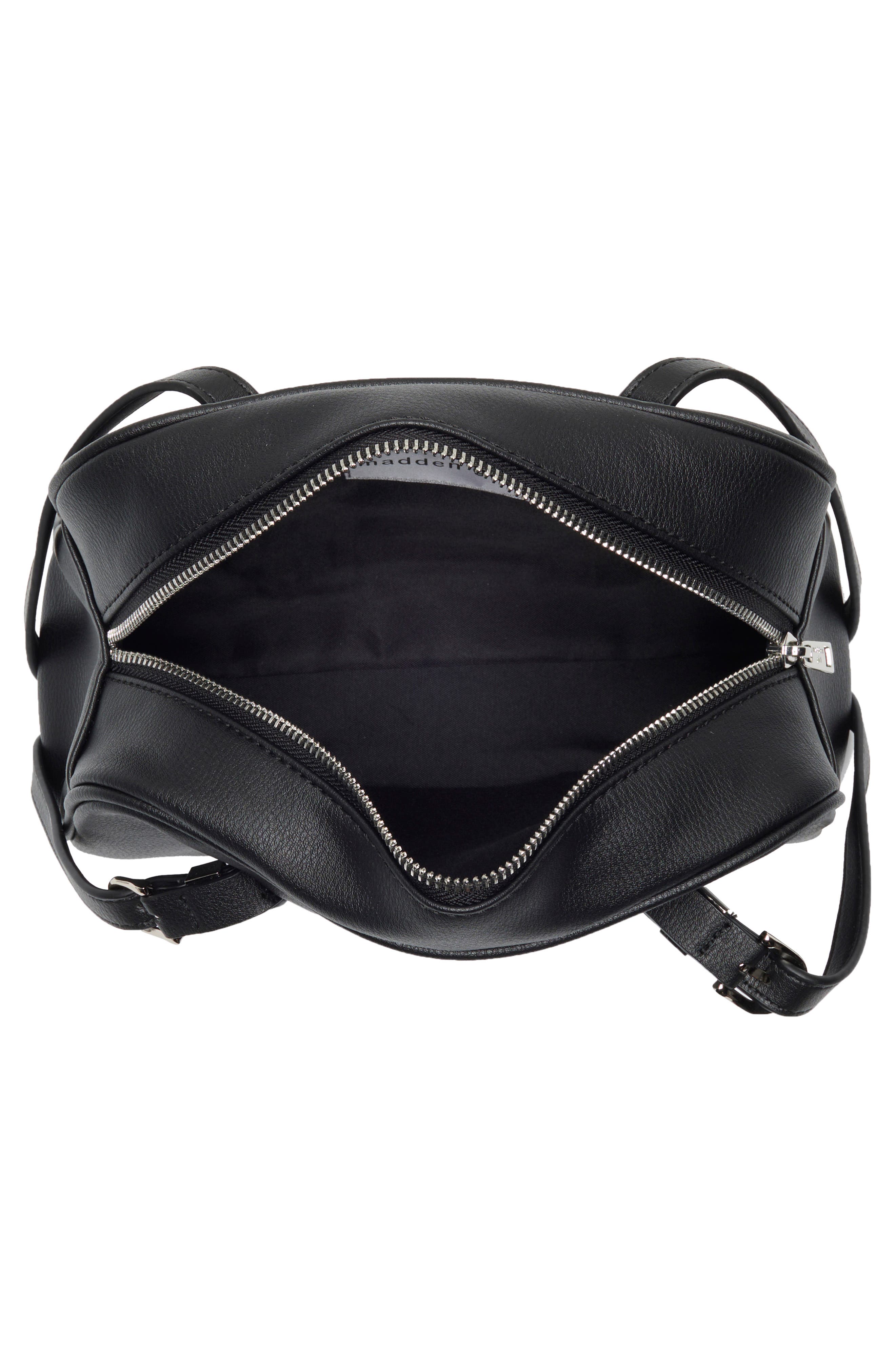 Madden Girl Faux Leather Bowling Bag, Alternate, color, Black