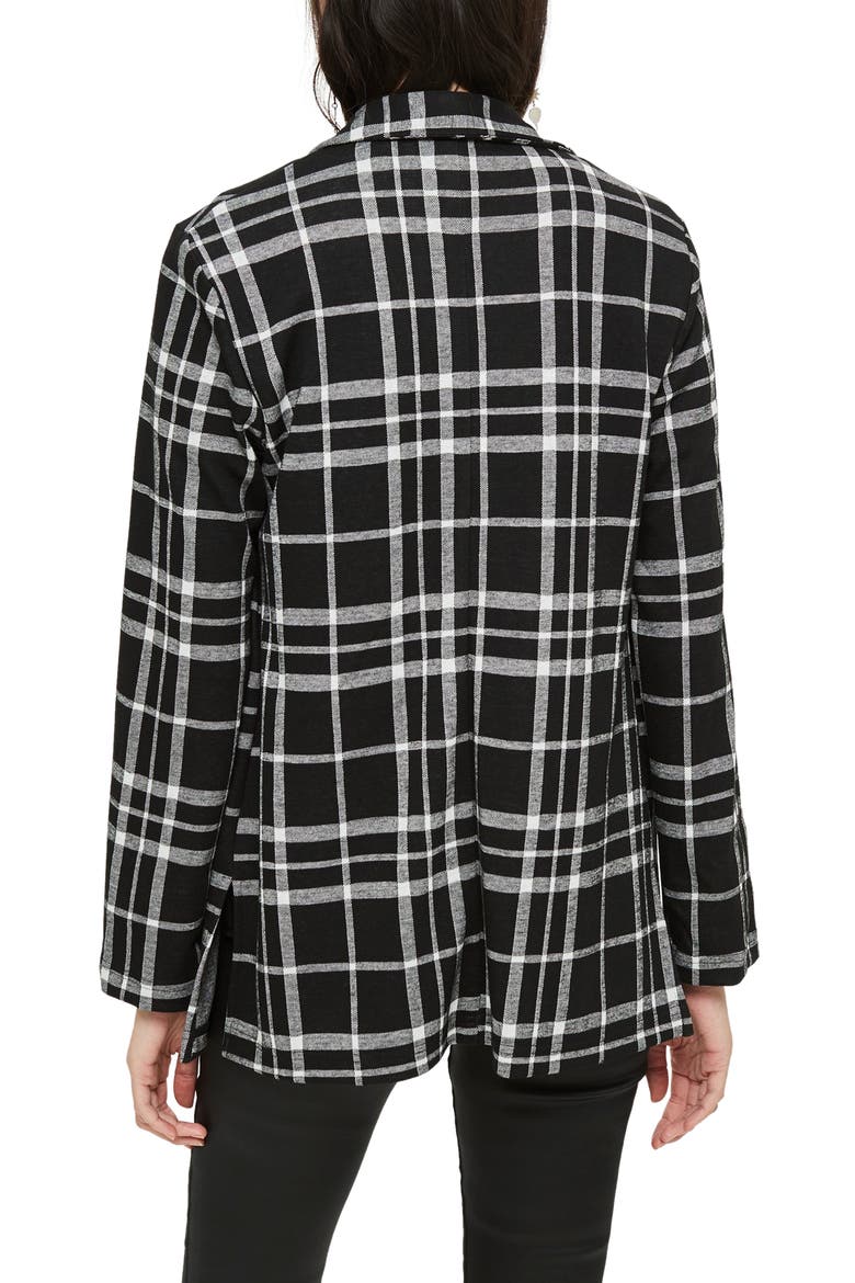Double Breasted Check Jacket, Alternate, color, BLACK MULTI