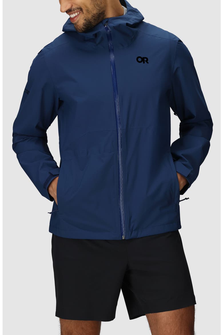Stratoburst Packable Rain Jacket, Main, color, SOLID CENOTE
