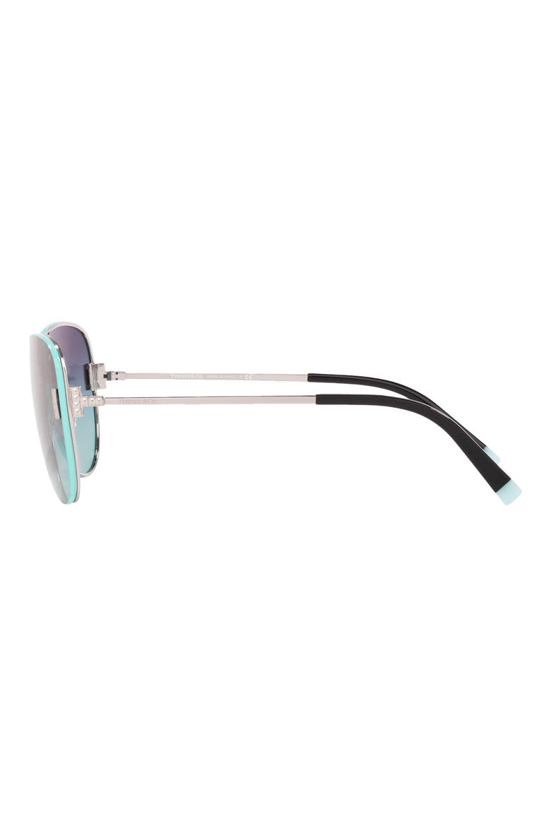 62mm Aviator Sunglasses, Alternate, color, SILVER/ AZURE/ BLUE GRADIENT