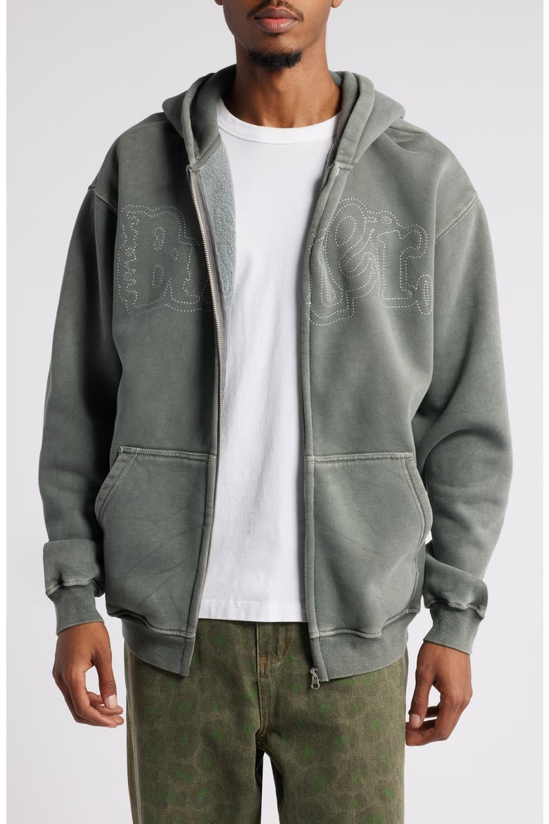 Breakdown Zip Hoode, Main, color, WASHED BLACK