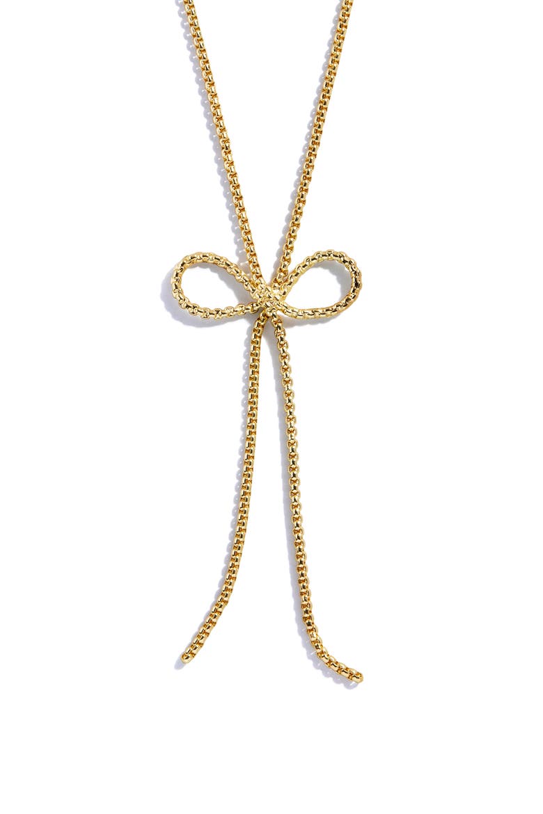 Gigi Bow Necklace, Main, color, GOLD