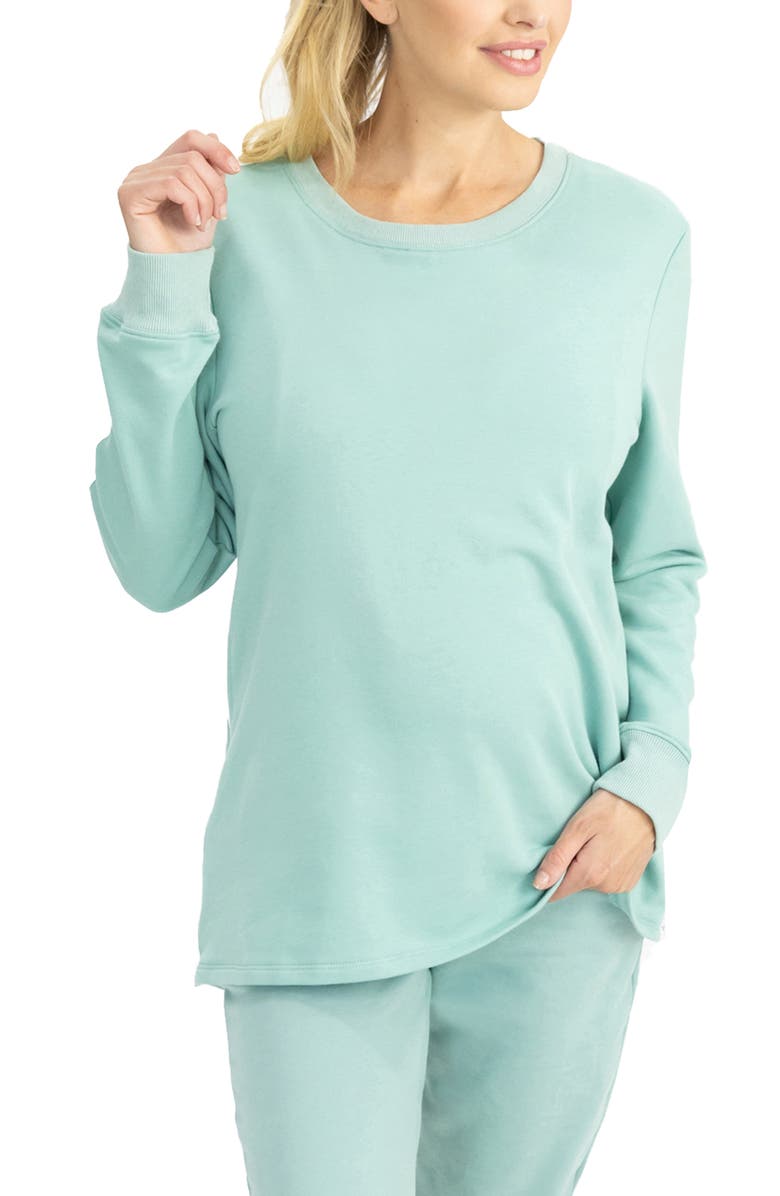 Angel Maternity Maternity/Nursing Tank, Sweatshirt and Joggers Set, Alternate, color, 