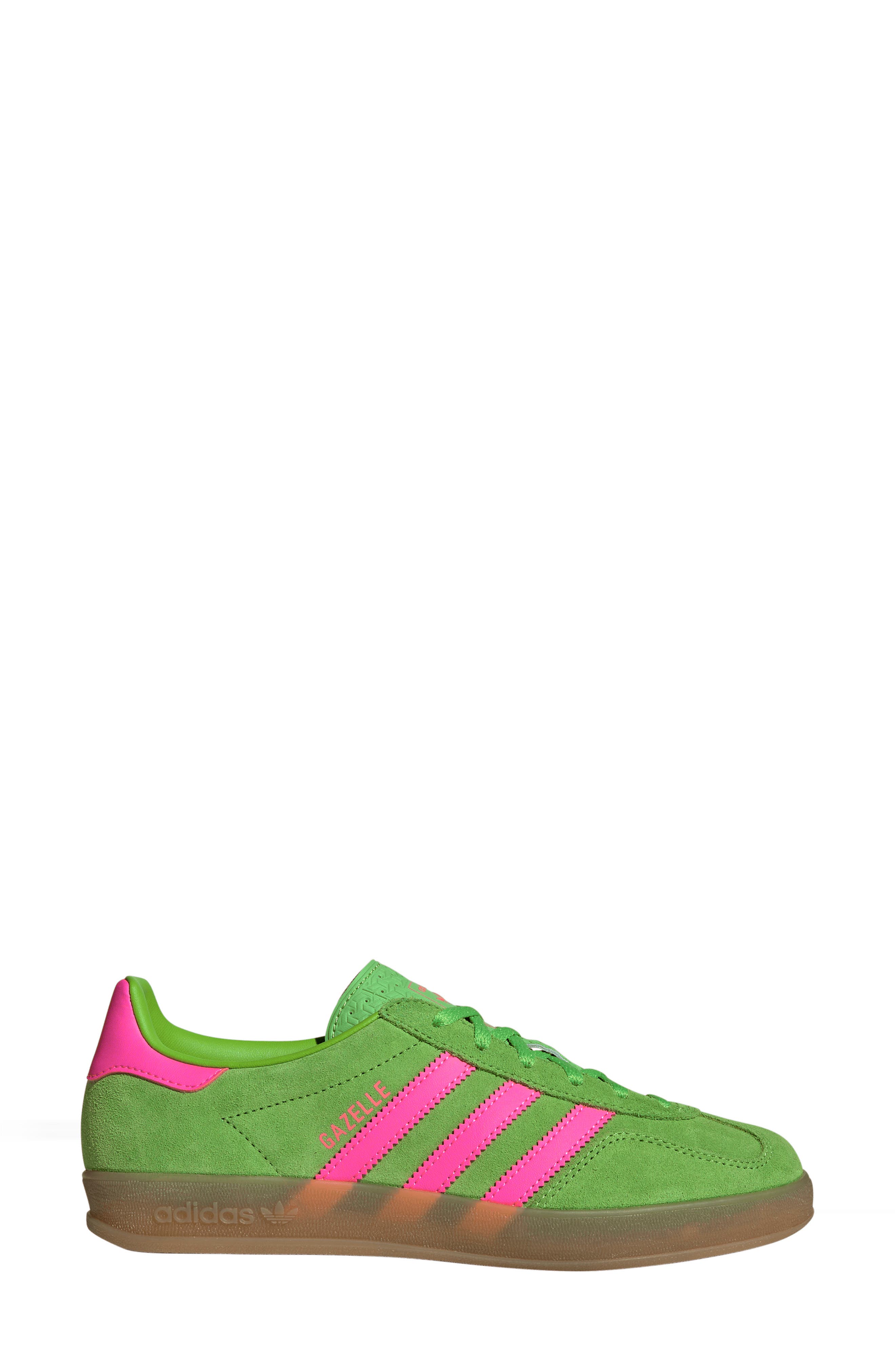 adidas Gazelle Indoor Sneaker, Alternate, color, Lucid Lime/ Lucid Pink/ Gum