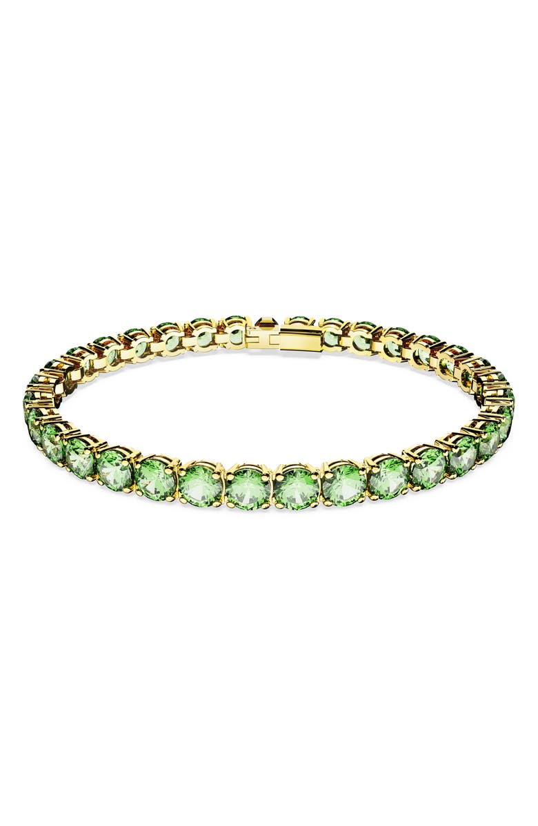 Swarovski Matrix Crystal Tennis Bracelet, Main, color, Green
