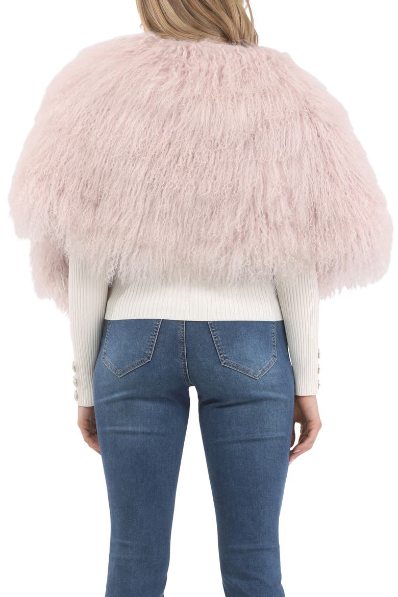 Select Genuine Shearling Shawl, Alternate, color, PINK