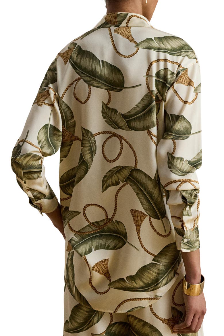 Mixed Print Luxe Twill Button-Up Shirt, Alternate, color, CREAM/ MULTI