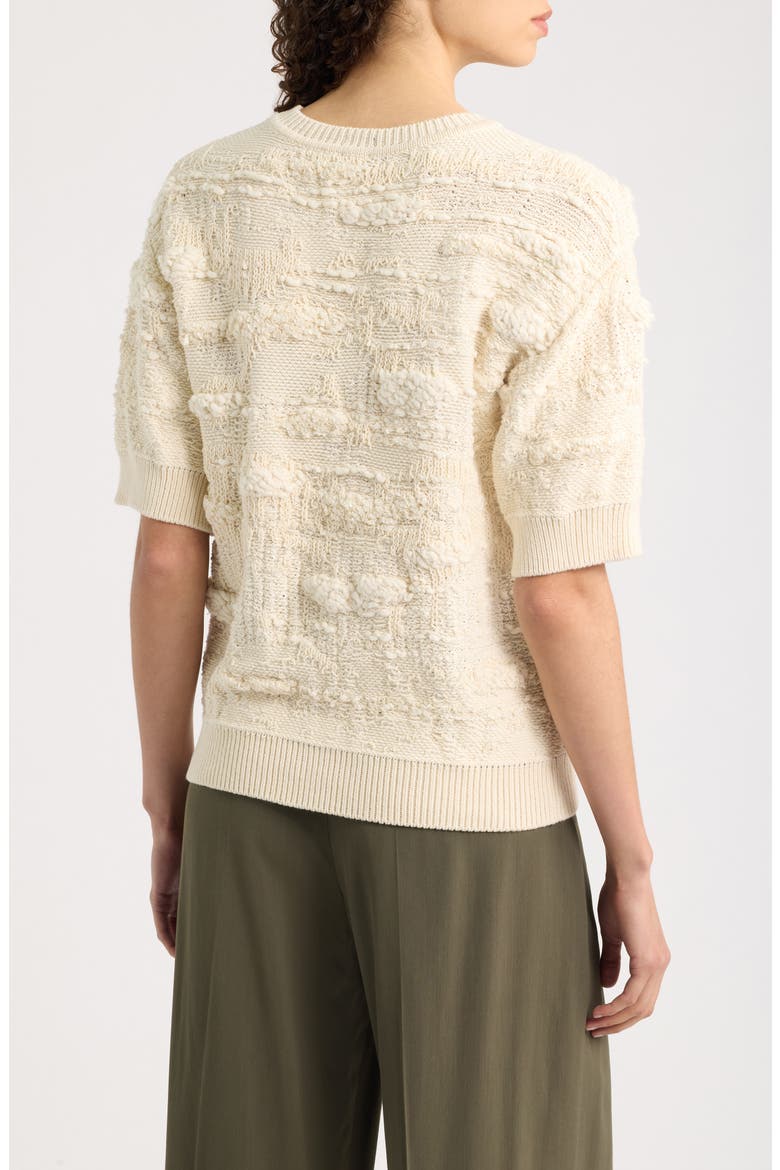 Fepo Texture Short Sleeve Sweater, Alternate, color, SOFT CREAM