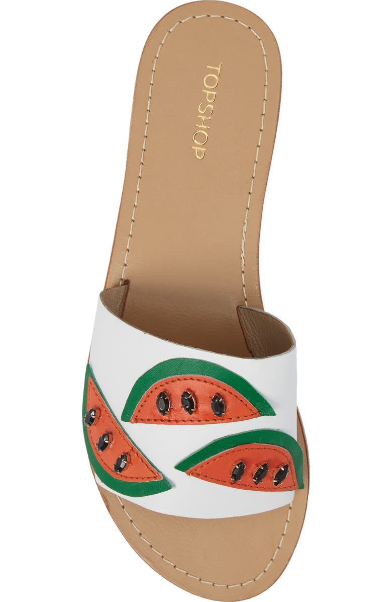 Topshop Happy Fruity Slide Sandal, Alternate, color,