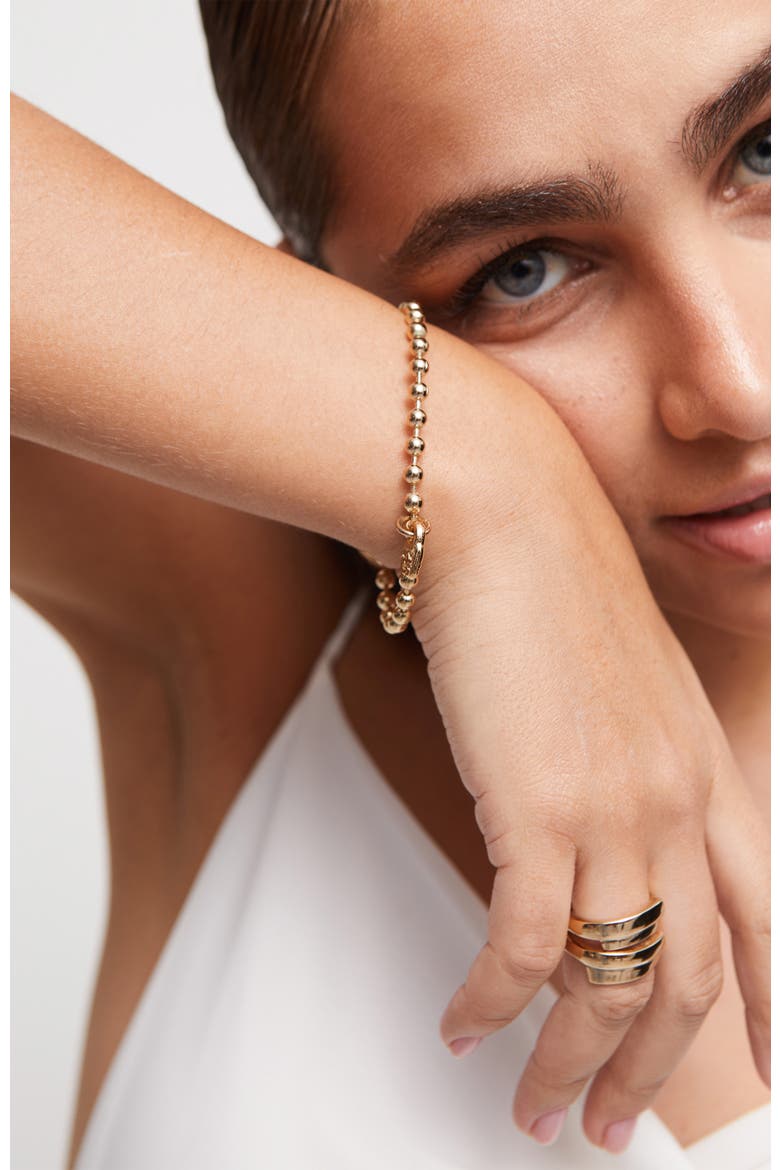 Beaded Charm Bracelet, Alternate, color, Gold