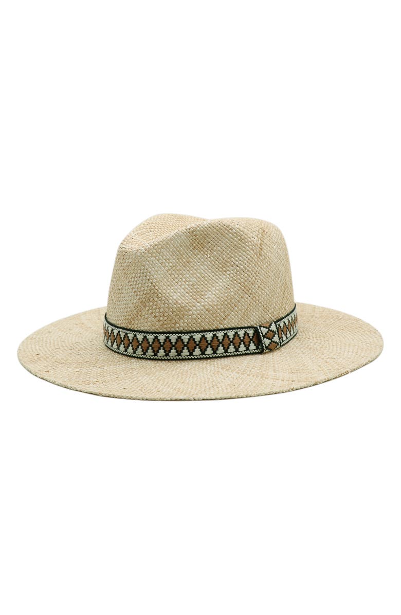 Bruno Magli Packable Straw Panama Hat, Main, color, Natural