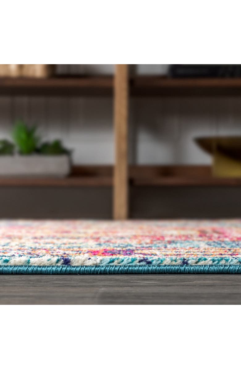 JONATHAN Y Bohemian FLAIR Boho Vintage Medallion Area Rug, Alternate, color, Blue/Red