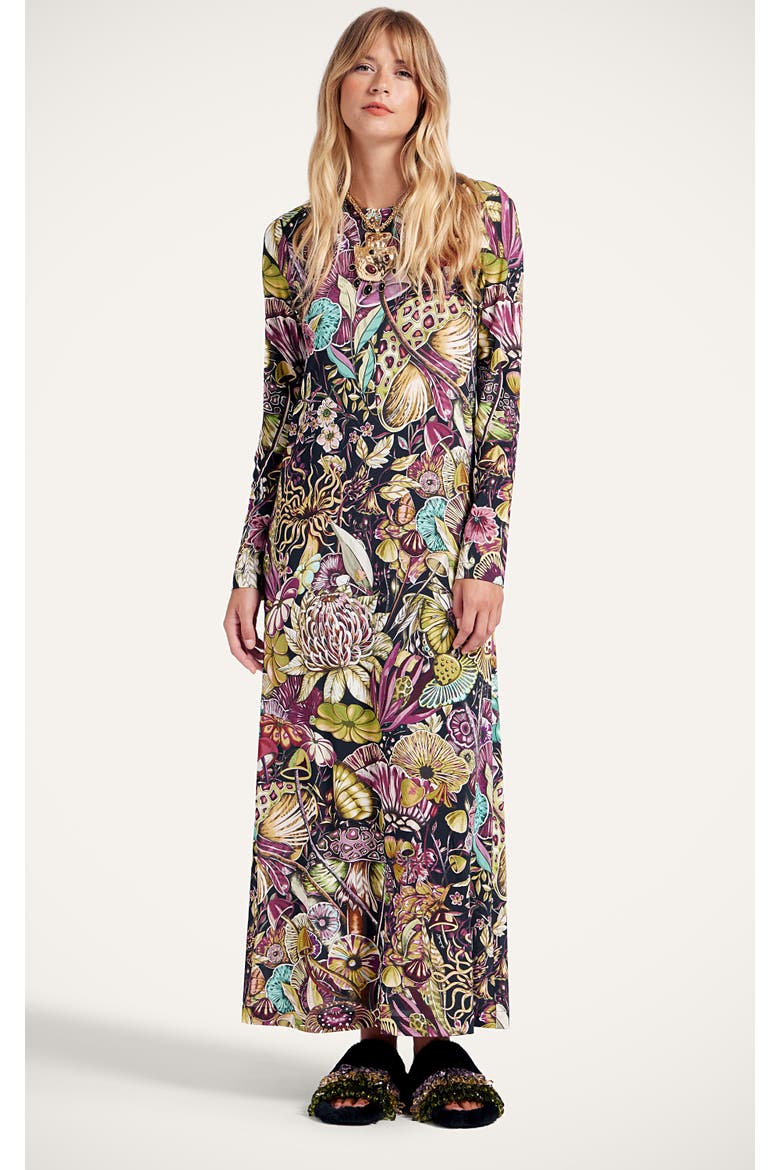 Long Sleeve Swing Dress, Main, color, Fun-Gi Green