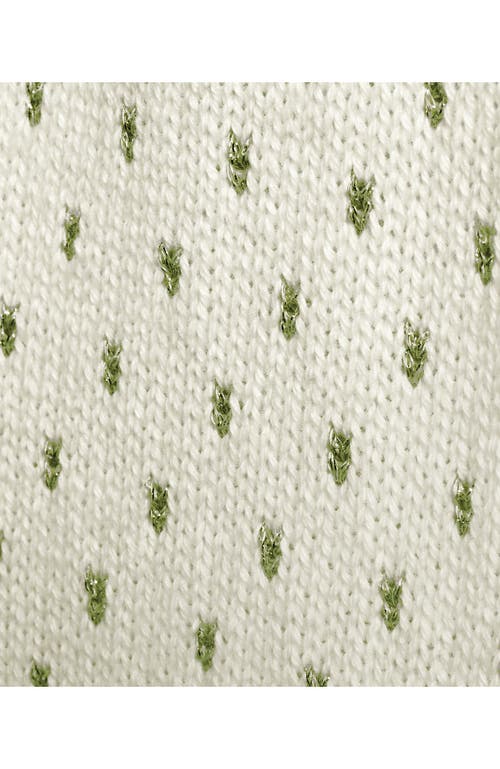 Lands' End Drifter Shaker Wedge Quarter Zip Sweater In White