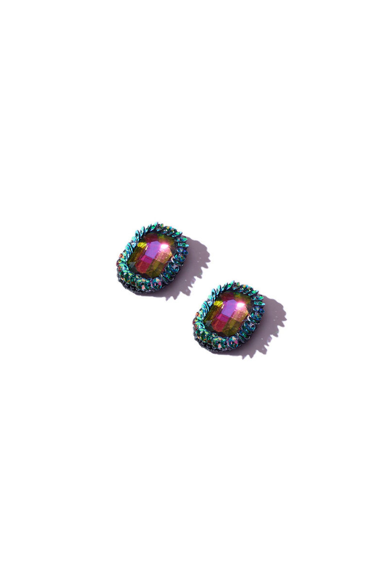 Iguana Earrings, Alternate, color, Purple