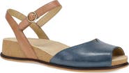 Dansko Cass Ankle Strap Peep Toe Wedge Sandal