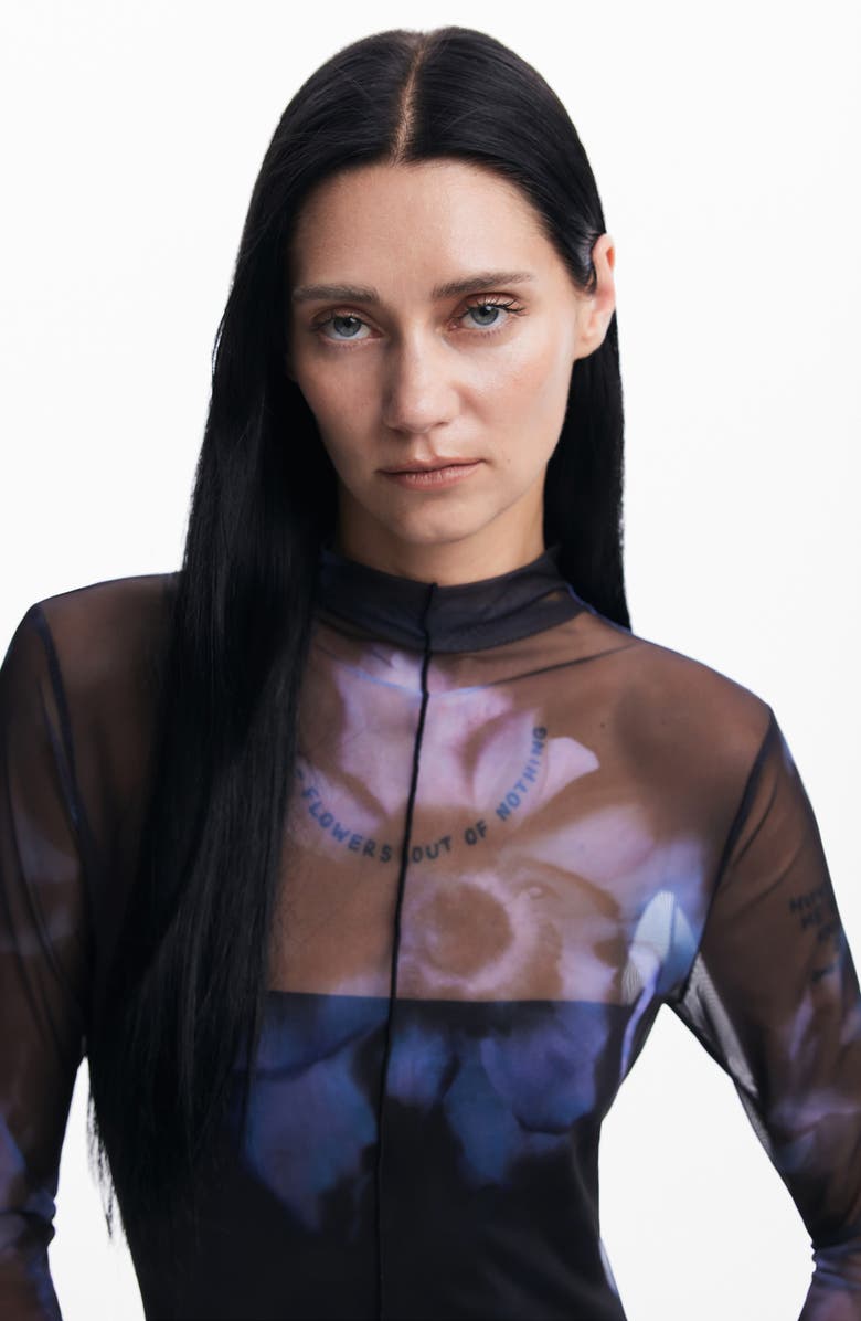 Desigual Nueva Orleans Floral Long Sleeve Dress, Alternate, color, 