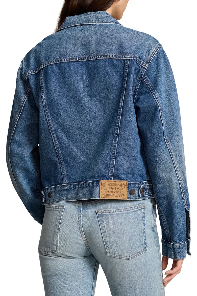 Rigid Denim Trucker Jacket, Alternate, color, MEUSE WASH