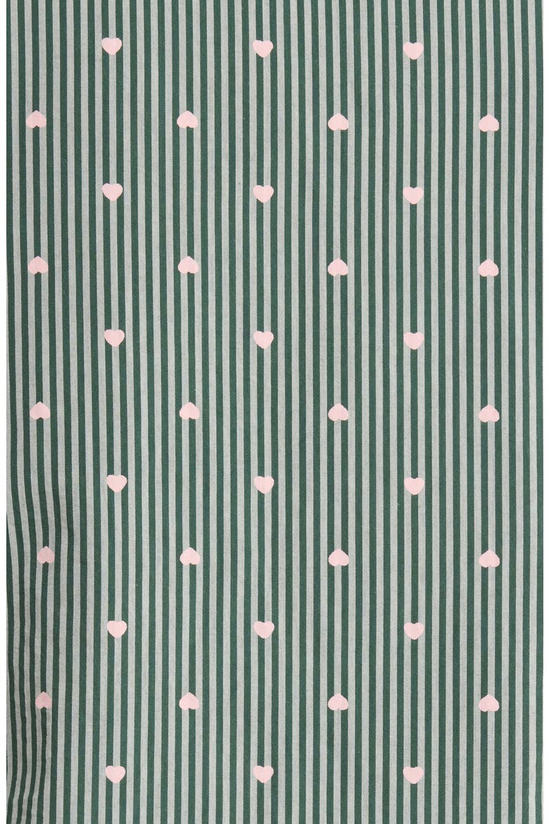 Classic Cotton Pajamas, Alternate, color, GREEN- PINK HEART STRIPE