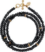 Karma and Luck Black Onyx Infinity Charm Wrap Bracelet Eternal Strength