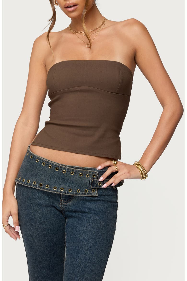 Sade Strapless Side Slit Top, Main, color, OLIVE
