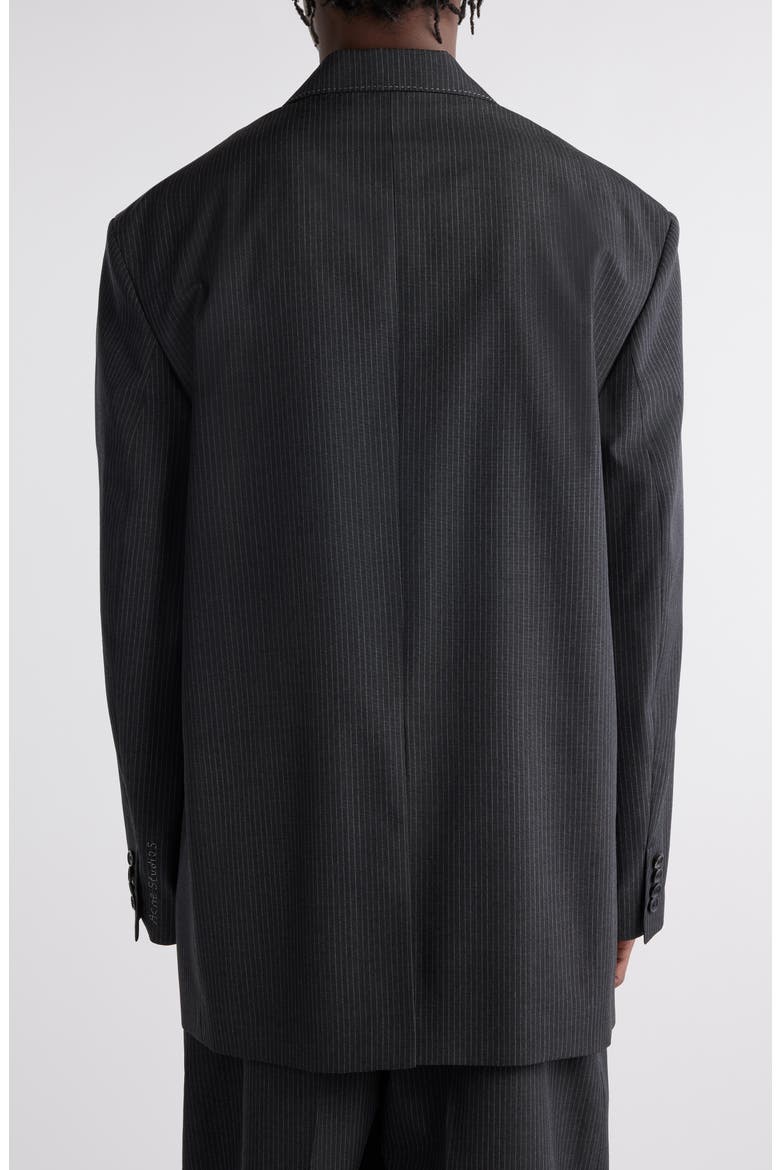 Pinstripe Relaxed Fit Blazer, Alternate, color, ANTHRACITE GREY