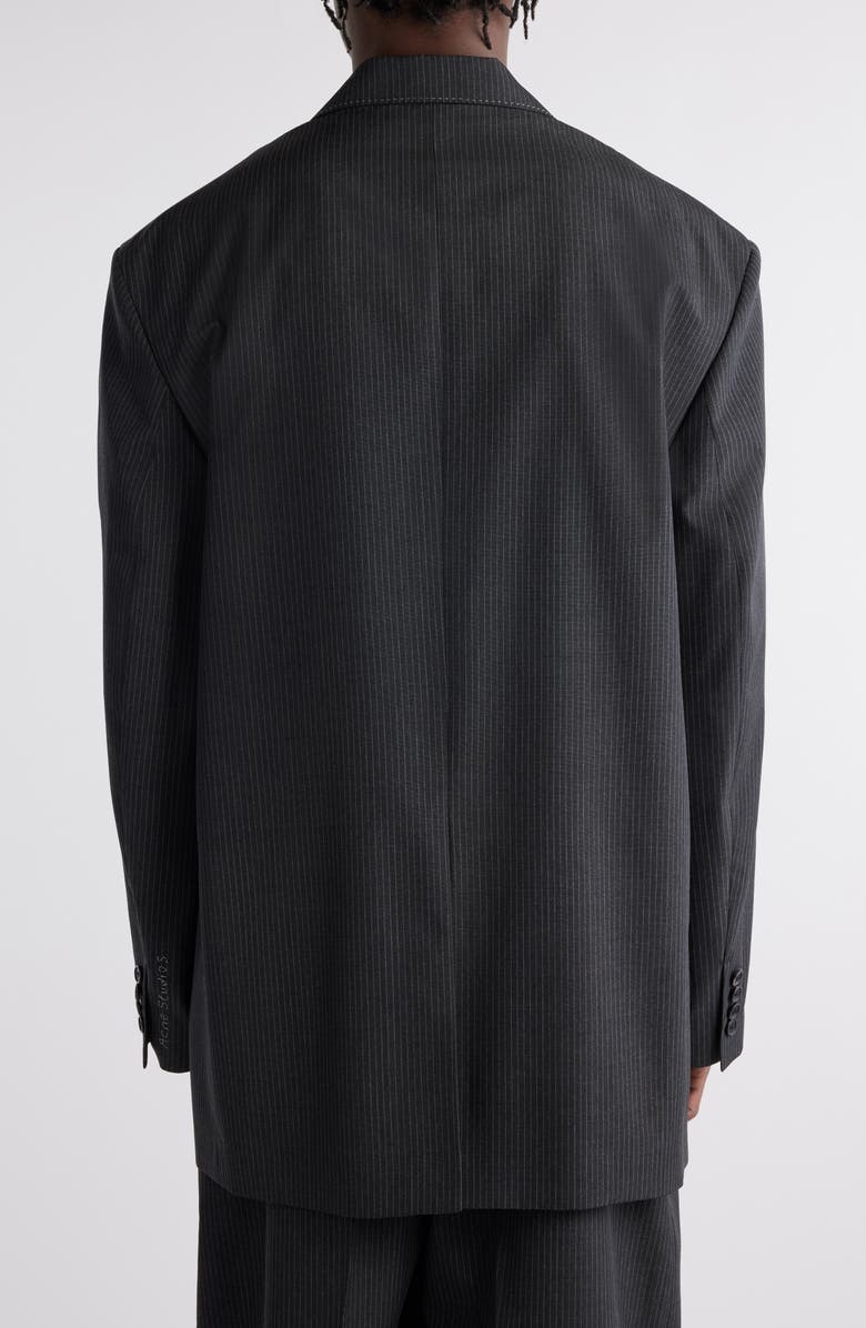 Acne Studios Pinstripe Relaxed Fit Blazer, Alternate, color, Anthracite Grey