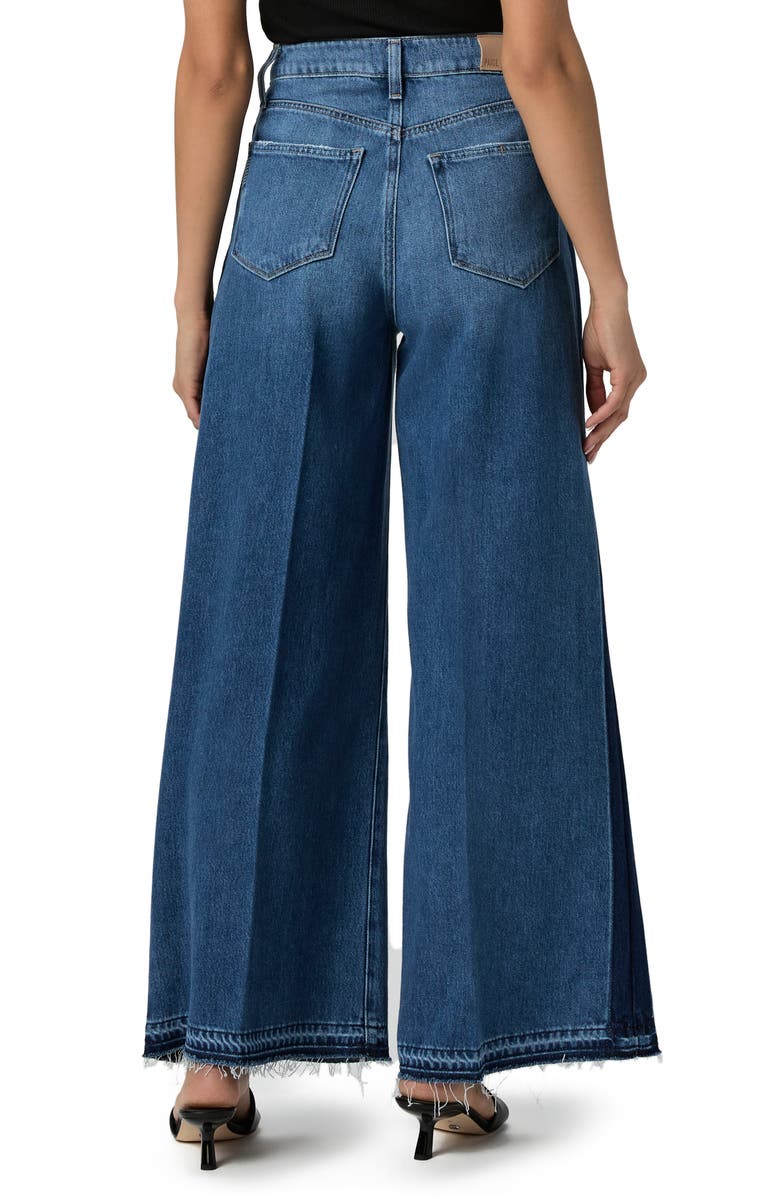 PAIGE Portia High Waist Released Raw Hem Wide Leg Jeans, Alternate, color, 