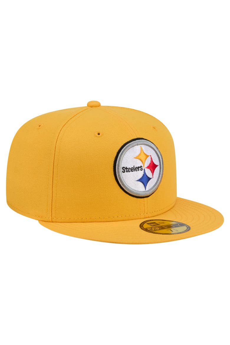 Men's New Era Gold Pittsburgh Steelers 59FIFTY Fitted Hat, Alternate, color, Gold