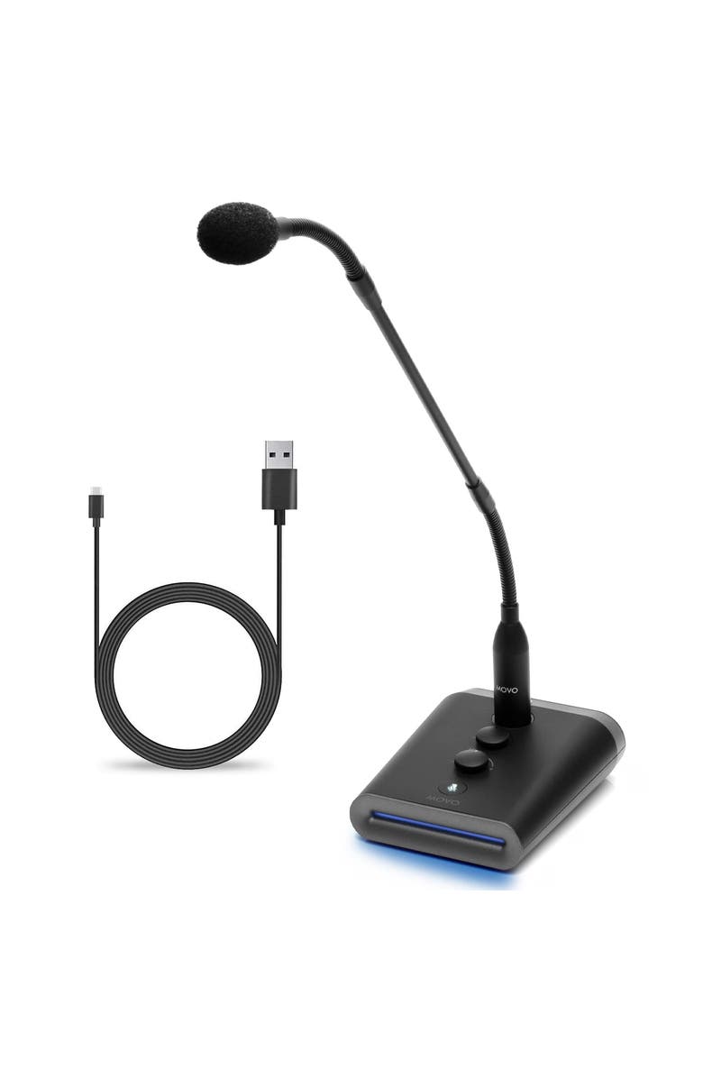 MOVO GM-7 USB Gooseneck Microphone for Computers, Main, color, Black