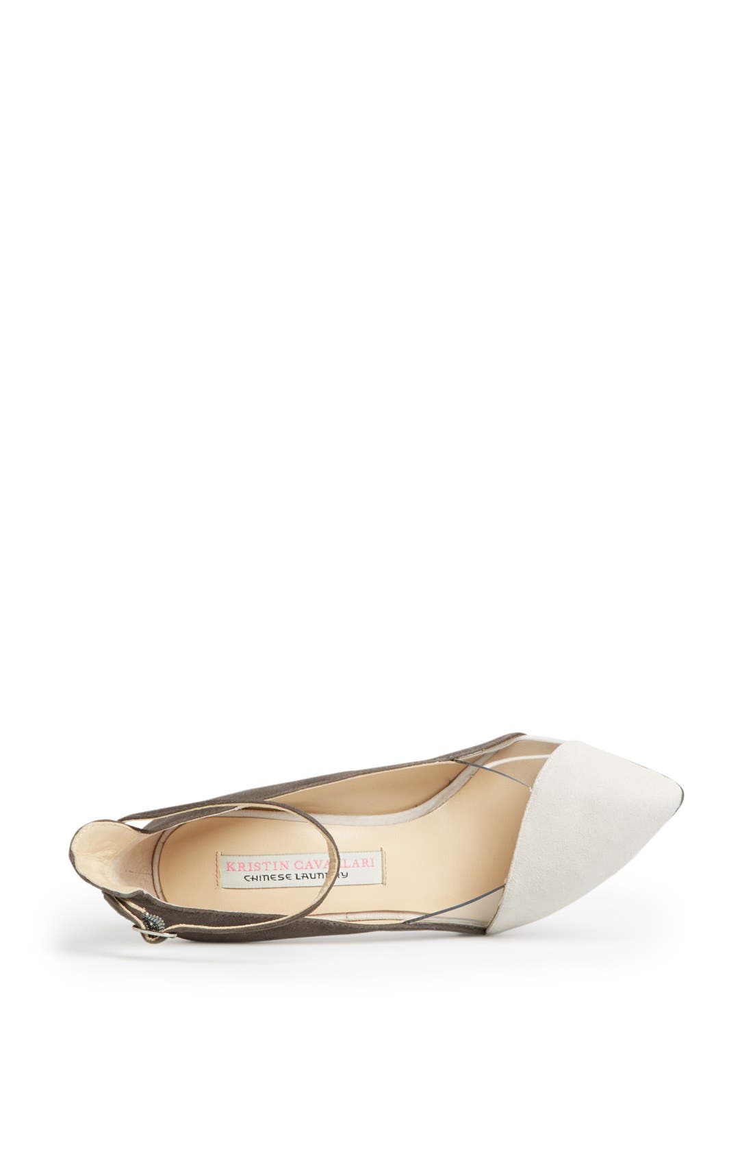 'Caye' Pump, Alternate, color, WHITE/ GREY SUEDE