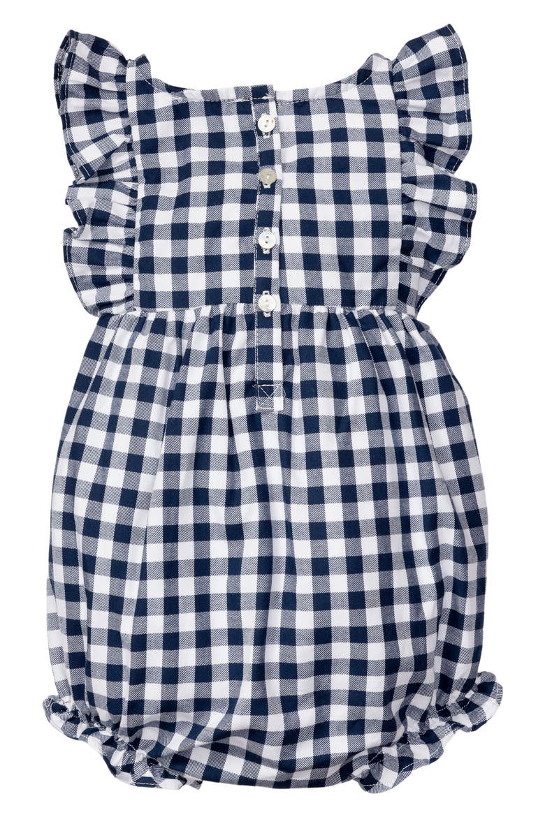 Gingham Ruffled Romper(Baby), Alternate, color, NAVY