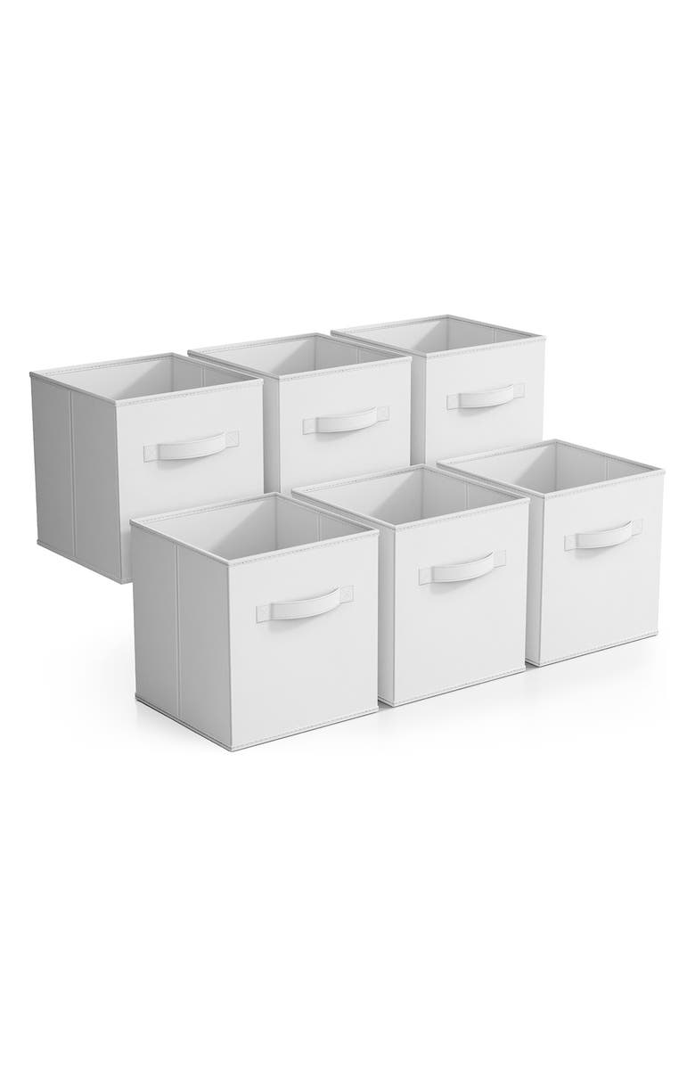 SORBUS 6-Pack Collapsible Storage Cubes, Main, color, White