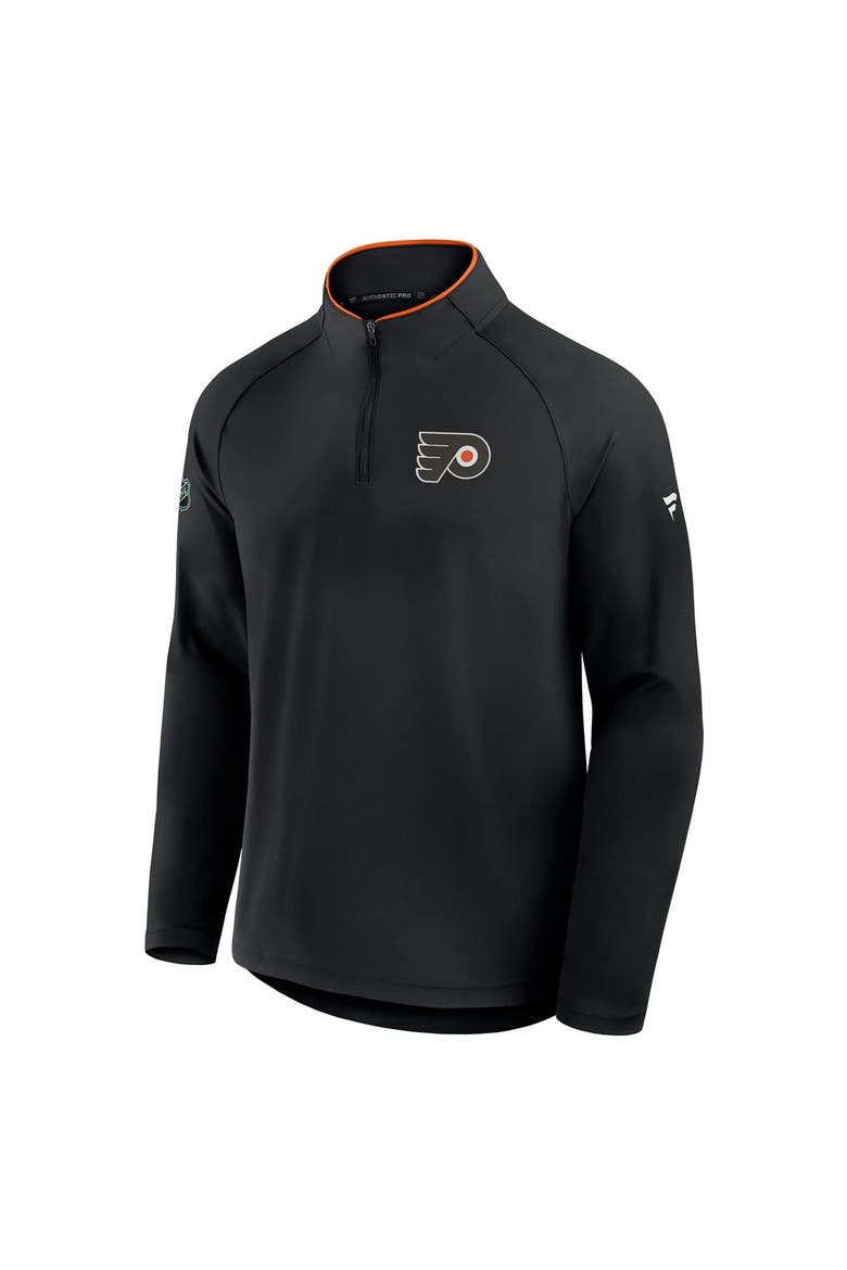 Men's Fanatics Black Philadelphia Flyers Authentic Pro Rink Training Quarter-Zip Pullover, Alternate, color, Black