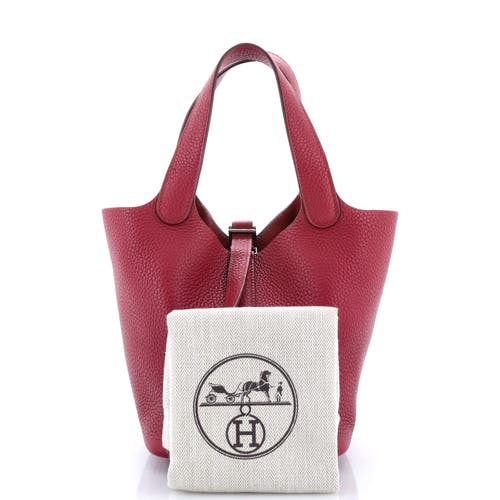 Pre-owned Hermes Hermes Picotin Lock Bag Clemence Pm In Red