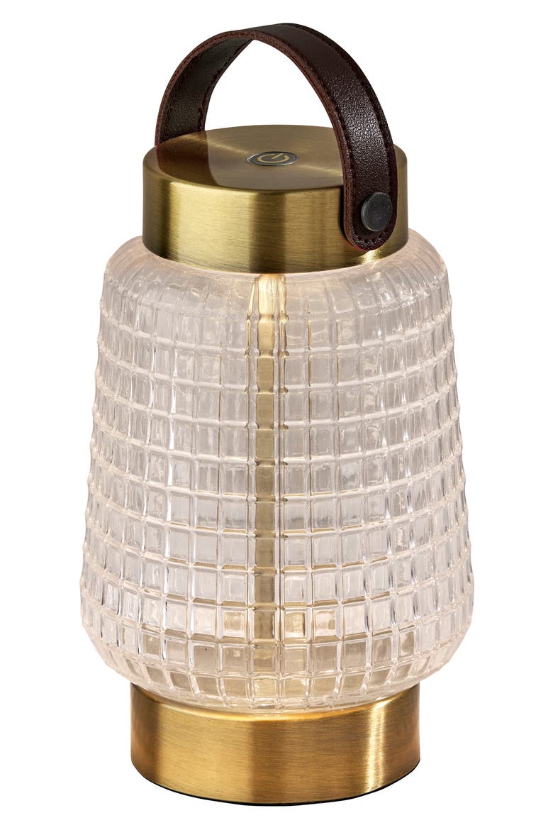 Samara Cordless LED Table Lantern, Main, color, ANTIQUE BRASS