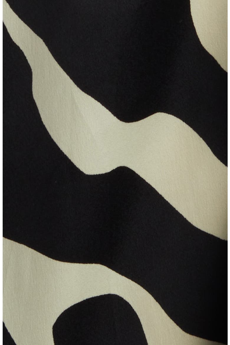 Ruched Side Long Sleeve Midi Shirtdress, Alternate, color, BLACK/ WHITE
