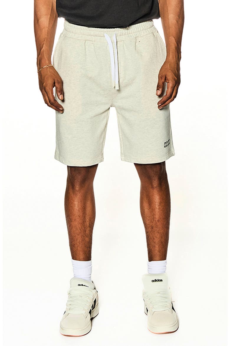 The 00:00 Essentials Fleece Track Shorts, Main, color, WHITE MARL