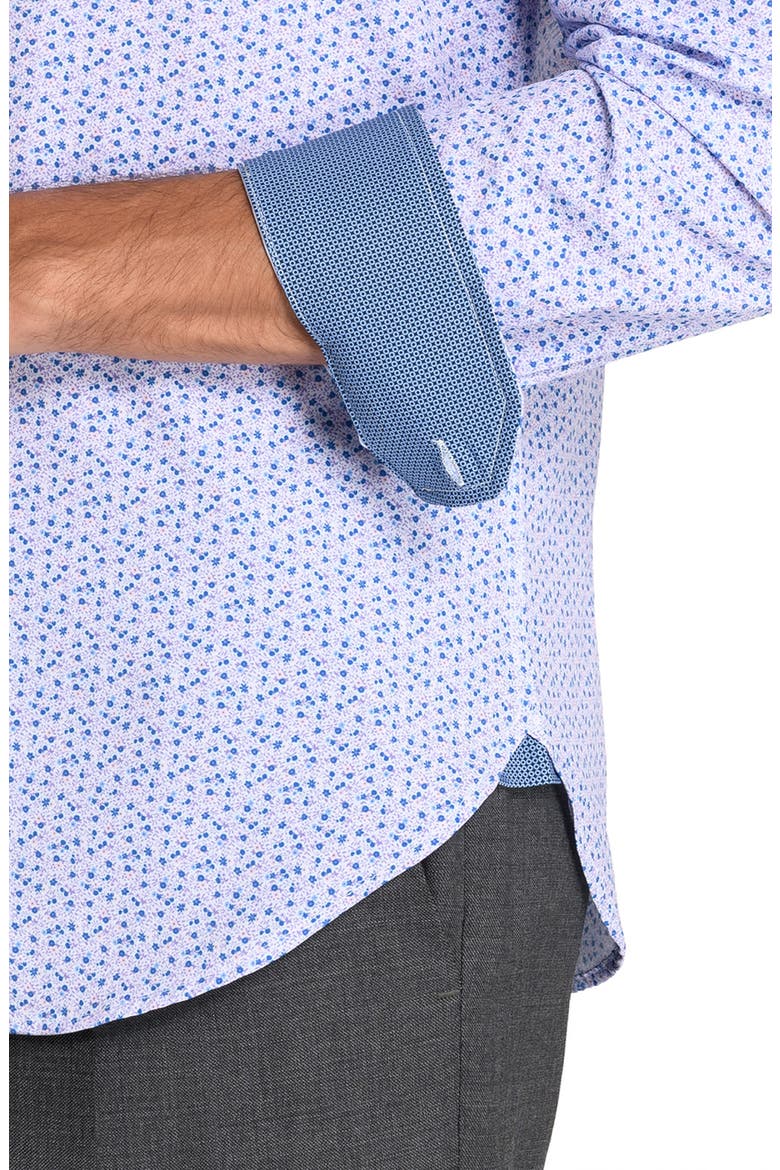 Slim Fit Micro Floral Performance Dress Shirt, Alternate, color, LILAC