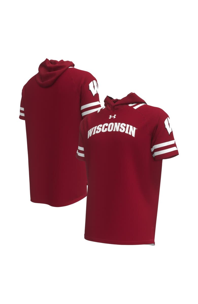 Under Armour Men's Under Armour Red Wisconsin Badgers Shooter Raglan Hoodie T-Shirt, Main, color, 