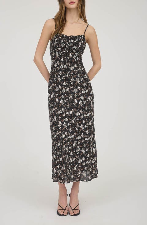 Gathered Bust Midi Dress