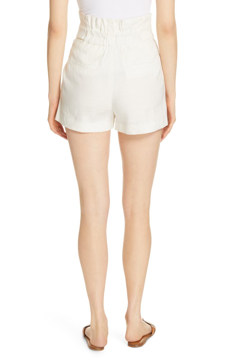 Veronica Beard Gwen Paperbag Waist Linen Blend Shorts, Alternate, color, 