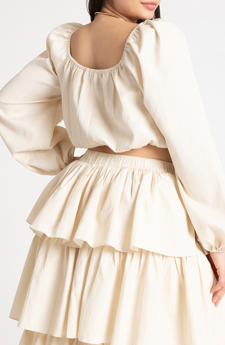 ELOQUII Tiered Ruffle Maxi Skirt, Alternate, color, 