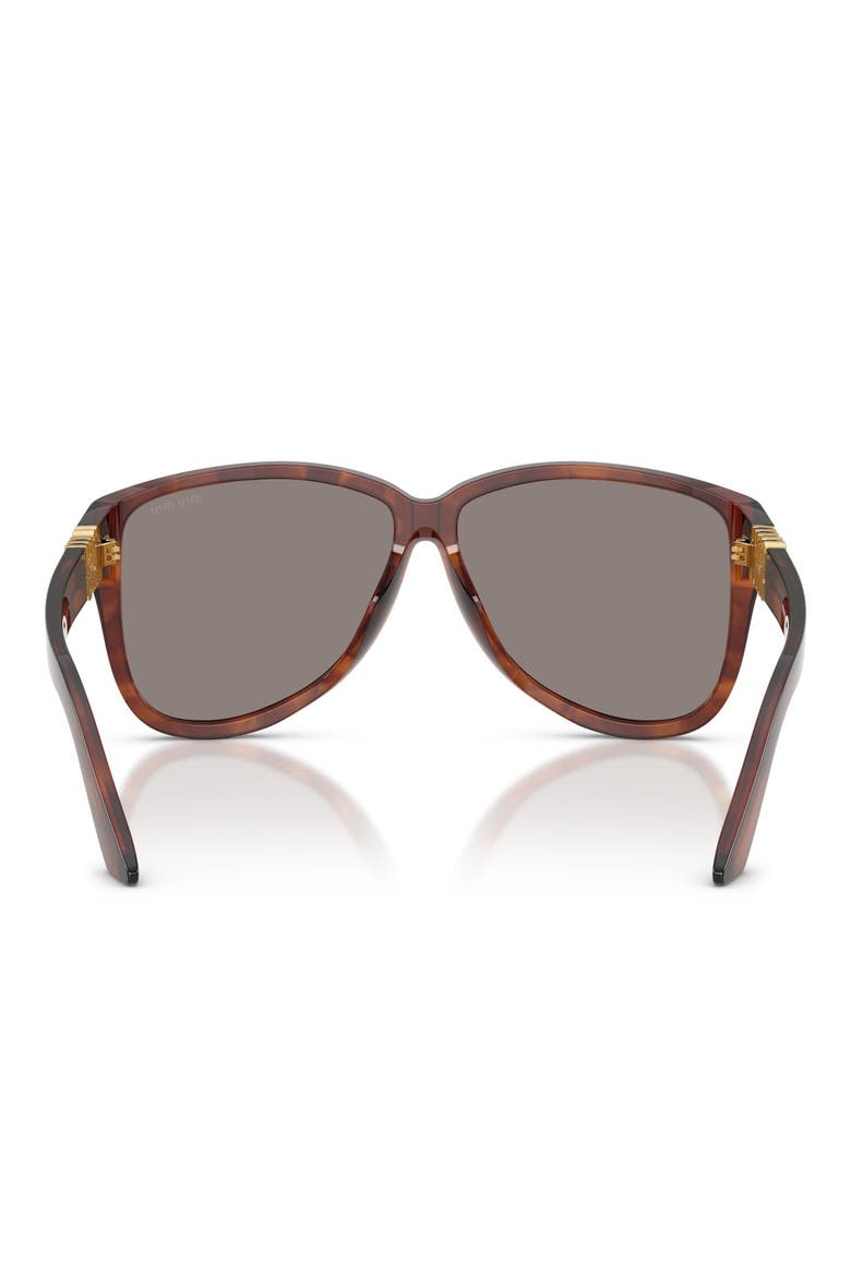 61mm Oversize Pilot Sunglasses, Alternate, color, STRIPED TOBACCO / DARK GREY