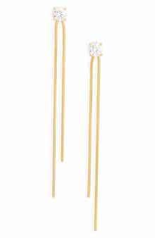 Cubic Zirconia Tassel Chain Drop Earrings