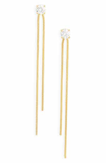Cubic Zirconia Tassel Chain Drop Earrings