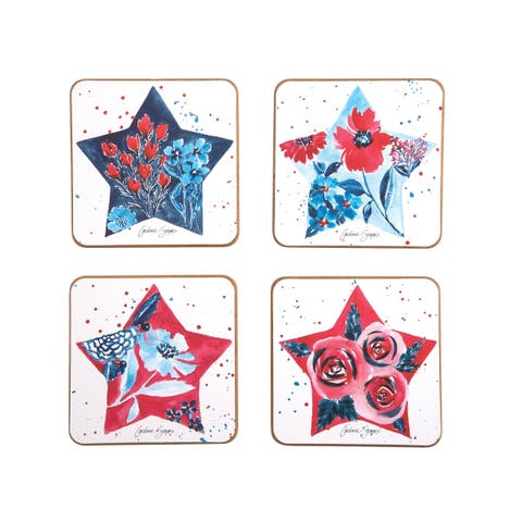 4th of July Stars Set of 4 Coaster Set 4"