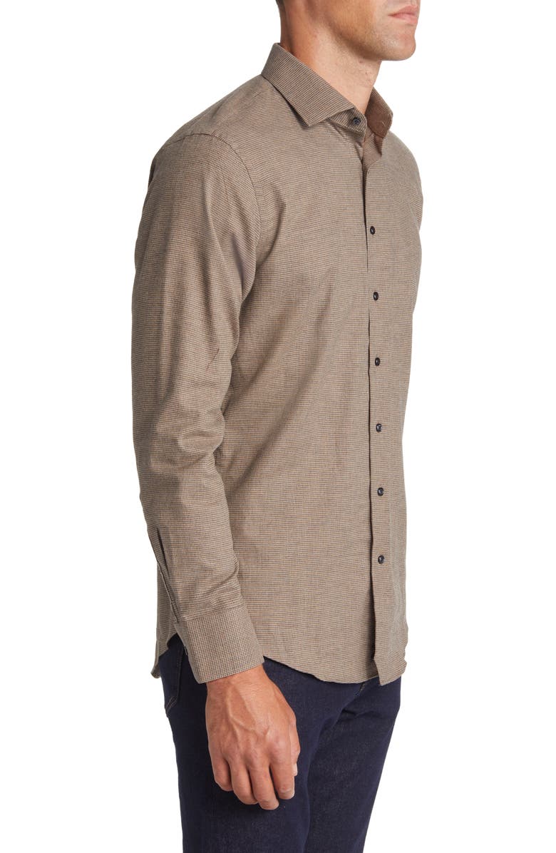 Nordstrom Trim Fit Houndstooth Dress Shirt, Alternate, color, 