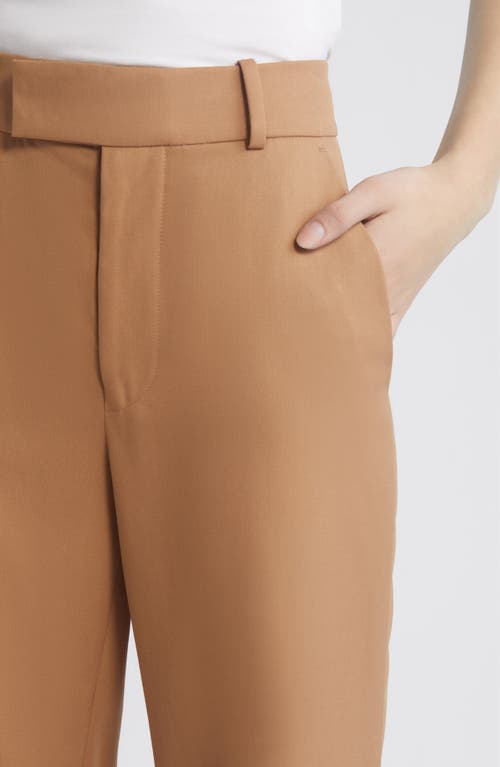 Frame Easy Slim Wool Blend Crop Pants In Light Camel